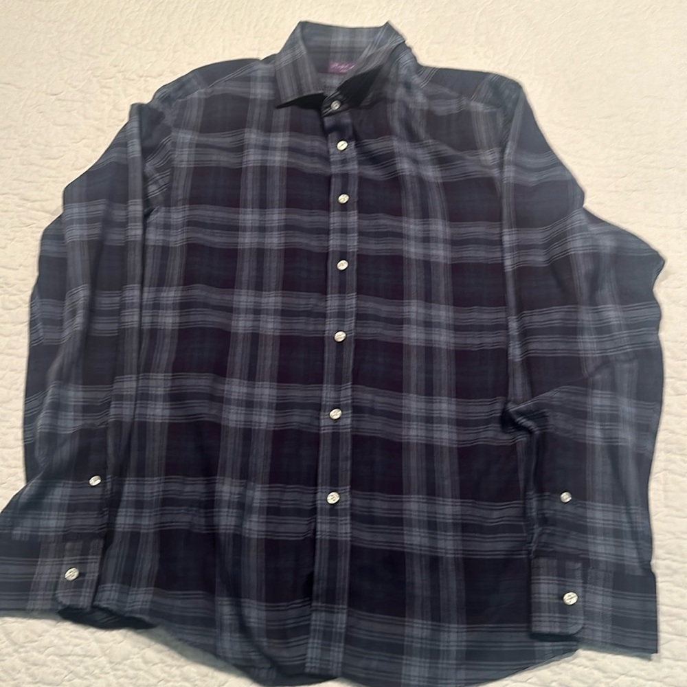 Ralph Lauren Purple Label blue on blue shirt